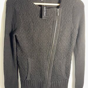 White House Black Market Textured Black Cardigan NWT